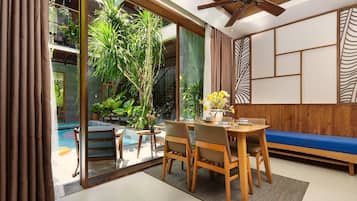 Deluxe Double Room, Pool View | Pillowtop beds, minibar, in-room safe, desk