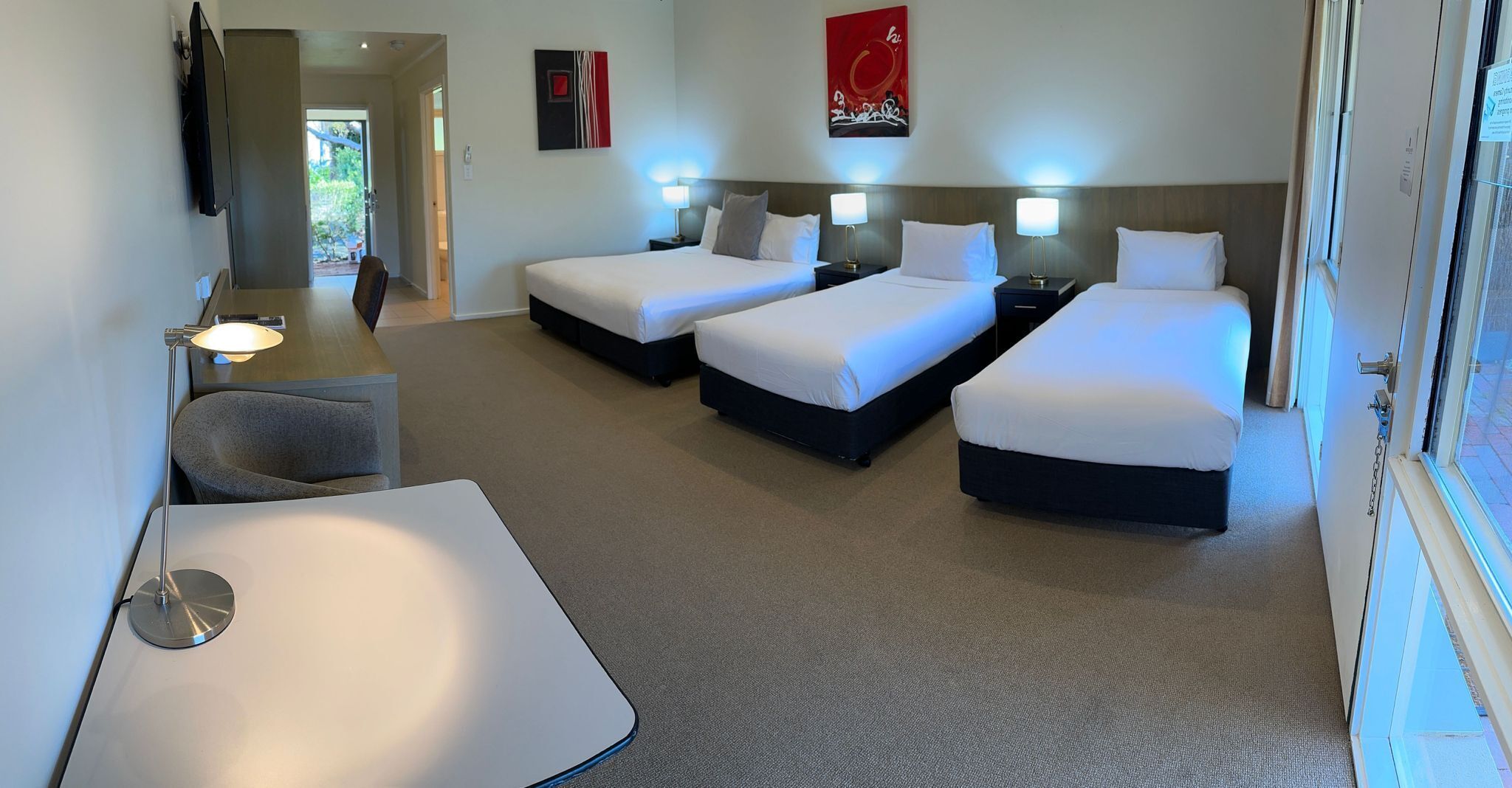 family room | desk, laptop workspace, iron/ironing board, free wifi