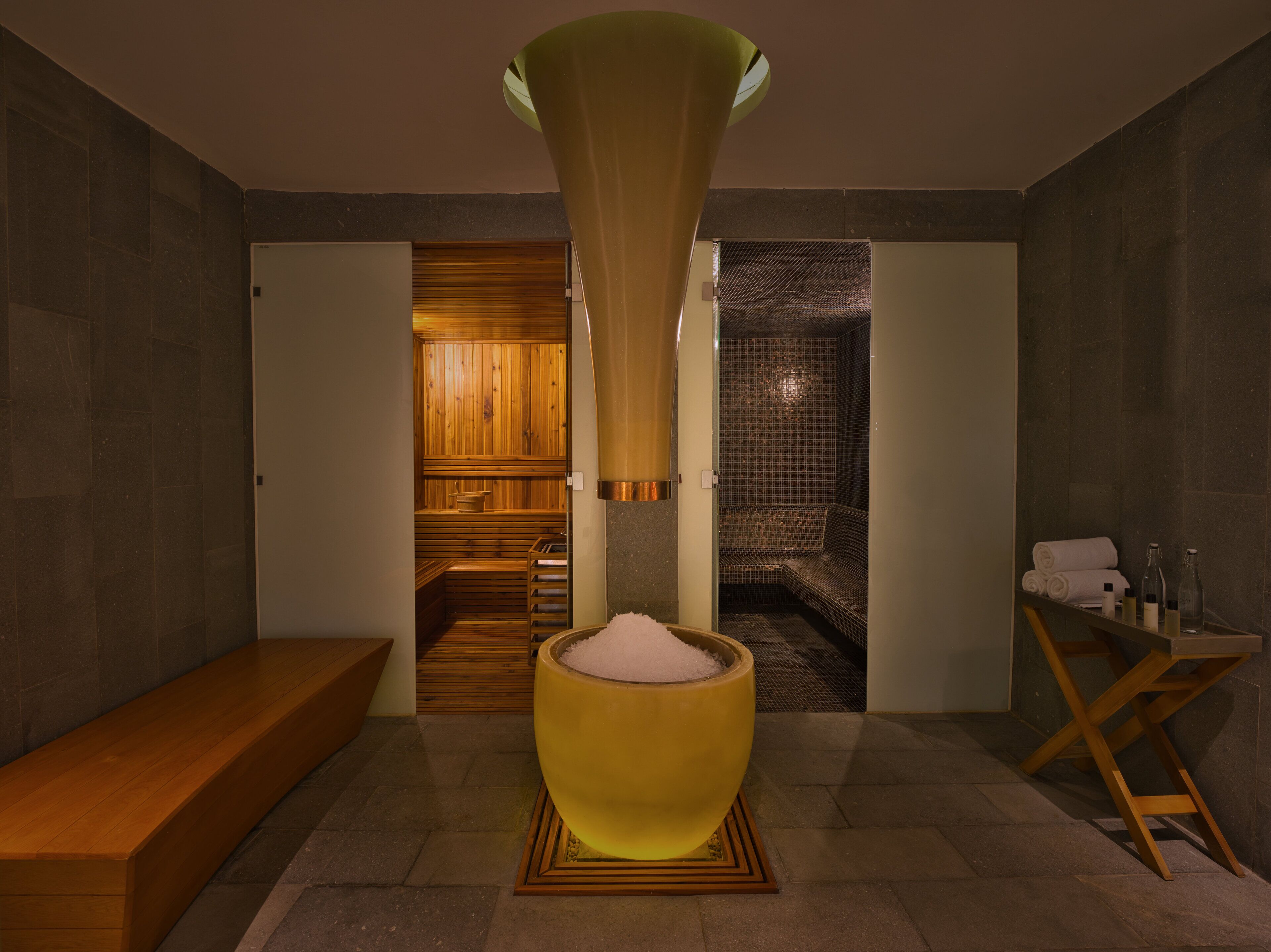 couples treatment room(s), sauna, steam room, hot stone massages