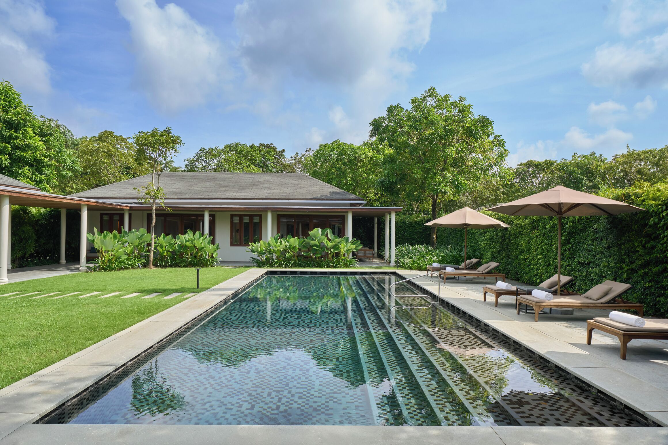 Zimmer, 3 Schlafzimmer, eigener Pool, Gartenblick (Private Pool) | Eigener Pool