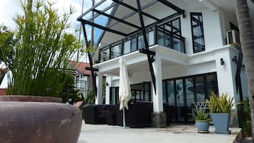 Exclusive Villa, 5 Bedrooms, Pool Access, Beachfront | Terrace/patio