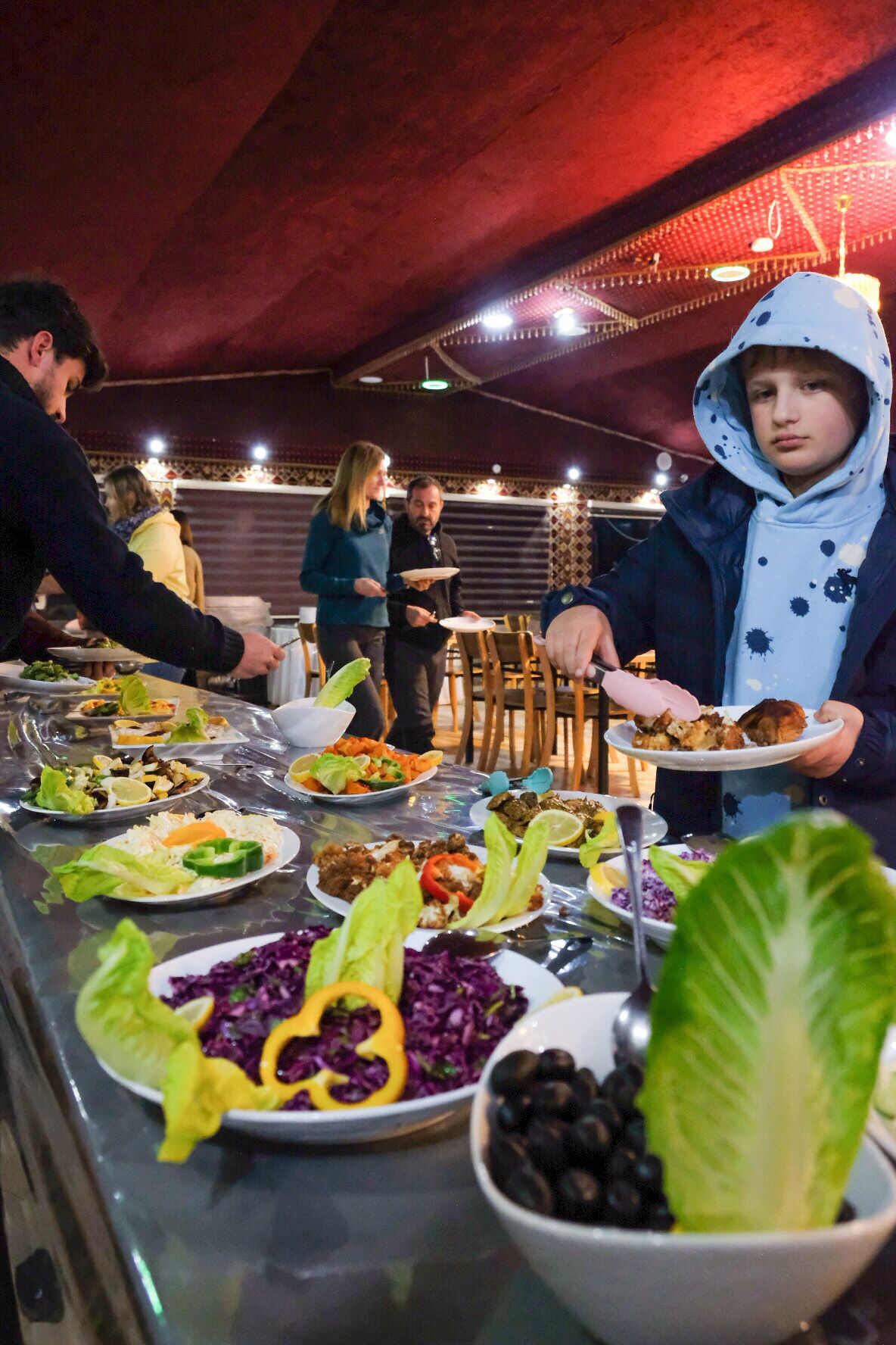 Breakfast, lunch, dinner served; local cuisine 