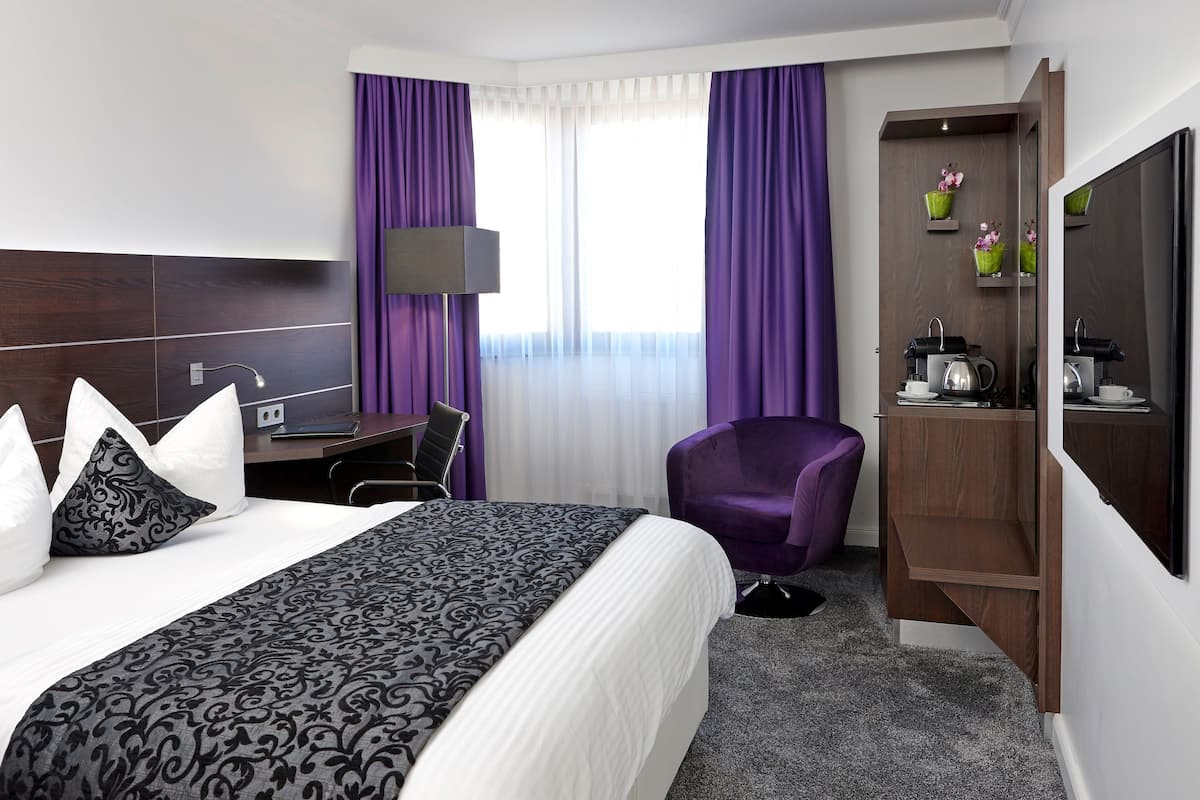 Premium bedding, memory-foam beds, desk, soundproofing