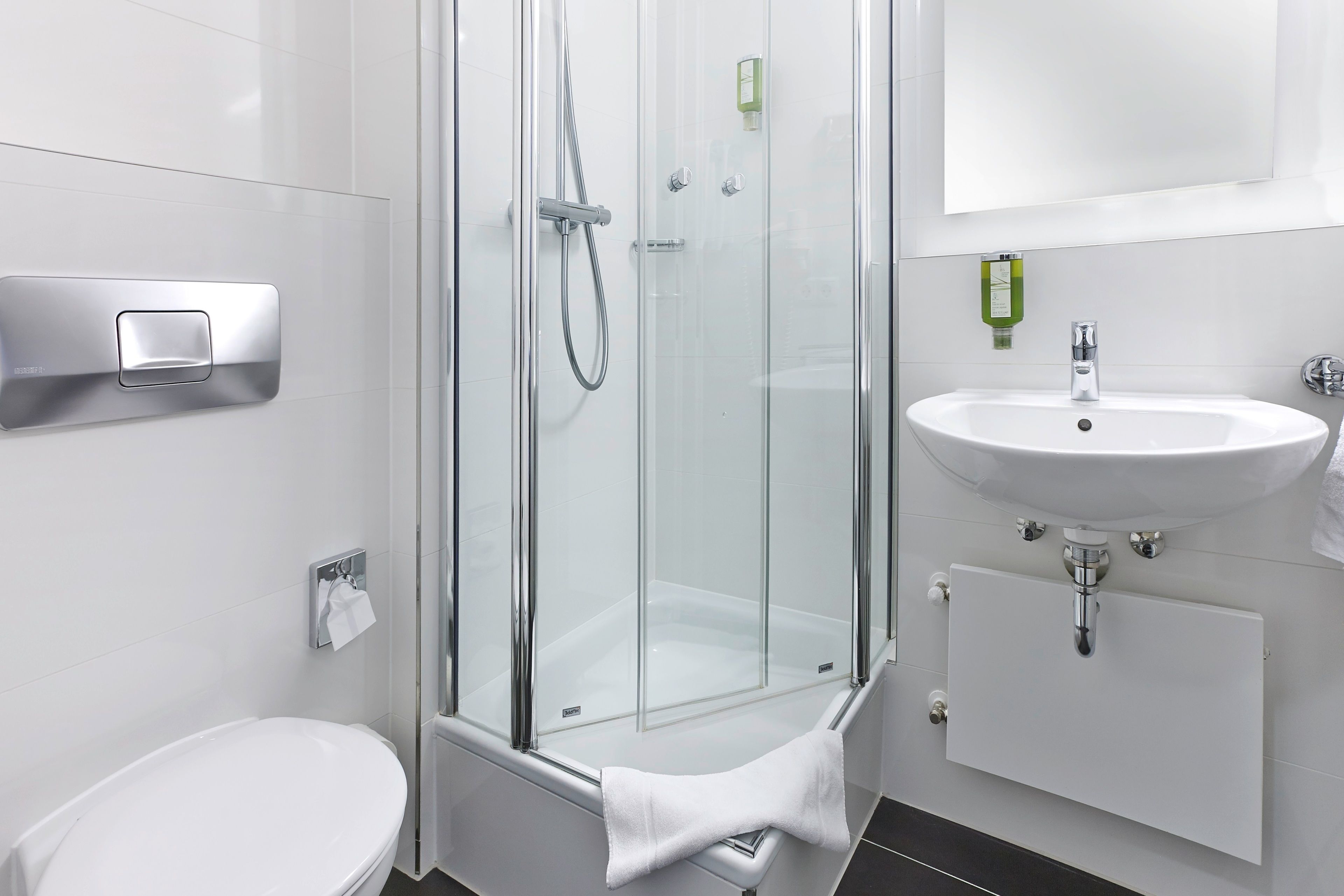 free toiletries, hair dryer, towels