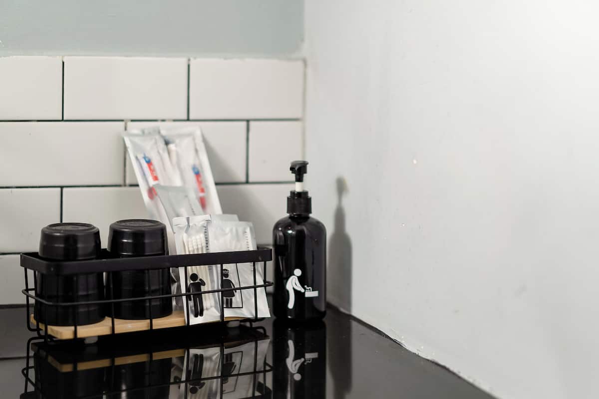 shower, rainfall showerhead, free toiletries, hair dryer