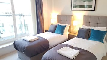 Premium Apartment, 2 Bedrooms, River View, Executive Level | 2 bedrooms, premium bedding, desk, iron/ironing board
