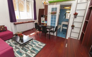 Apartment, 1 Bedroom | Living area | Flat-screen TV, DVD player - Egusi Apartment (Budapest)