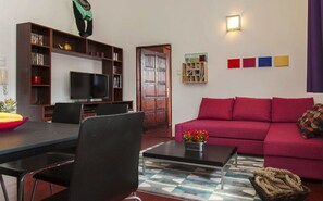 Apartment, 1 Bedroom | Living area | Flat-screen TV, DVD player - Egusi Apartment (Budapest)