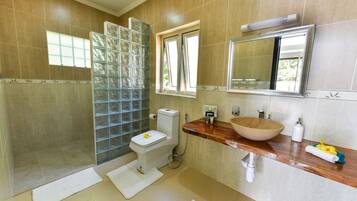 Panoramic Villa, 1 Bedroom, Private Pool, Ocean View | Bathroom | Shower, free toiletries, towels