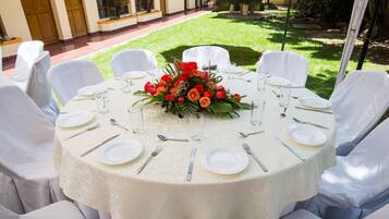 Outdoor banquet area