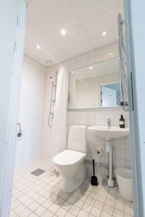 Klassieke tweepersoonskamer | Badkamer | Een haardroger