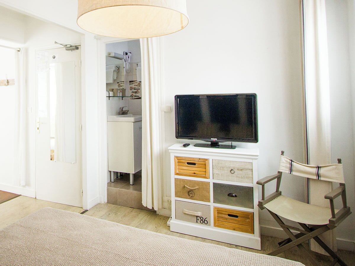 family room | individually decorated, individually furnished, desk, blackout curtains