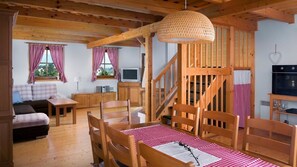Comfort Chalet, 3 Bedrooms | 3 bedrooms, desk, blackout drapes, iron/ironing board