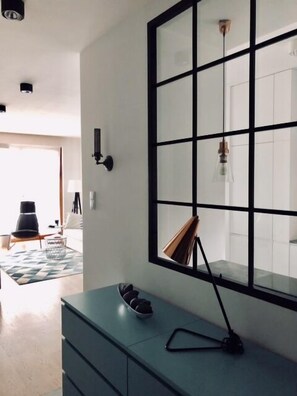 Deluxe Apartment, 1 Bedroom, Garden View | Living area | Flat-screen TV - ShortStayPoland Kieslowskiego - B41 (Warsaw)