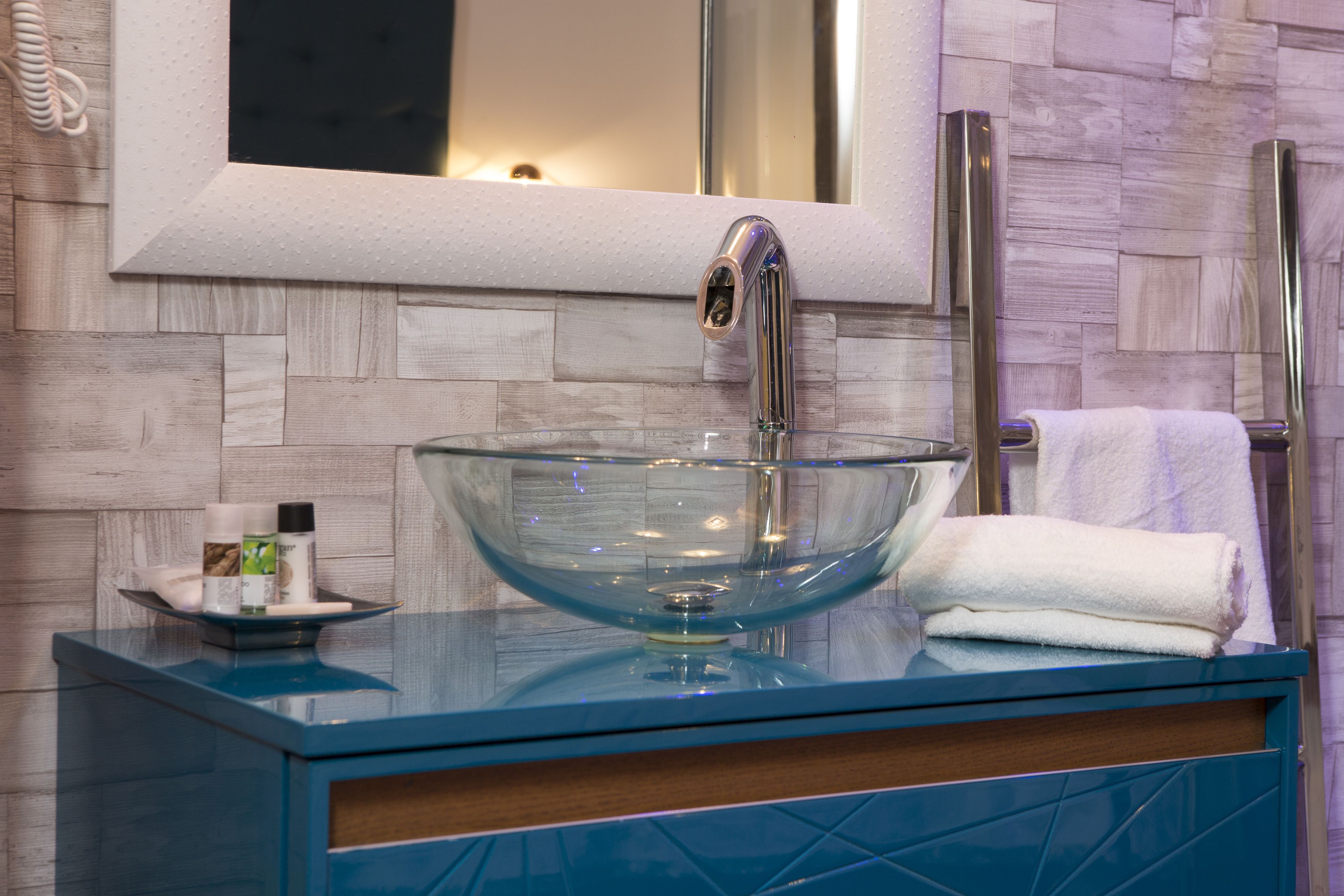 combined shower/bathtub, free toiletries, hair dryer, bidet