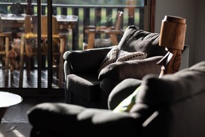 Family Cottage, 2 Bedrooms, Ocean View | Living area | Flat-screen TV, heated floors - Maunga roa eco lodge (Hanga Roa)