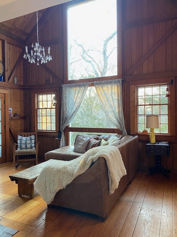 Fernseher, Kamin, DVD-Player, Bücher