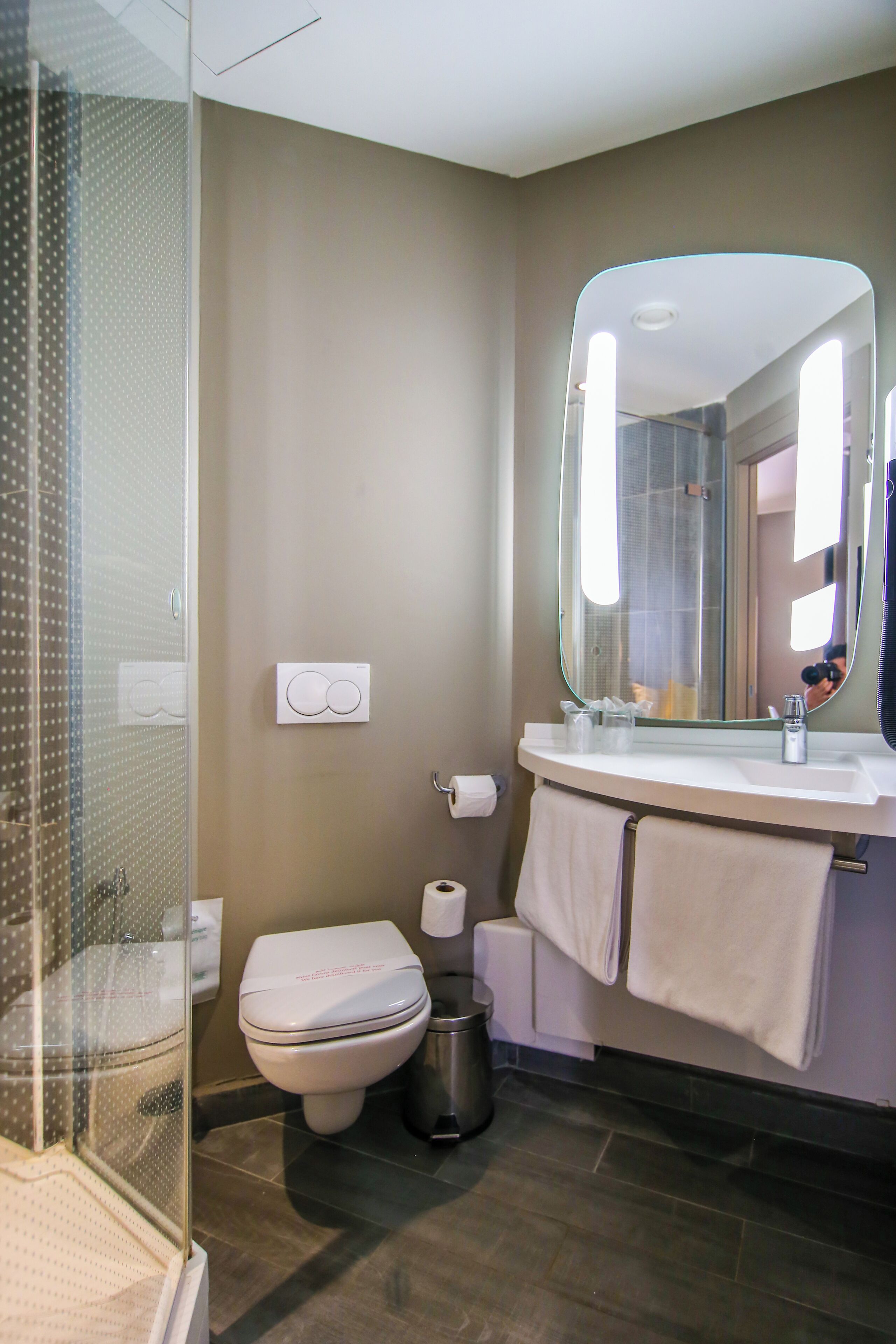 shower, eco-friendly toiletries, hair dryer, towels