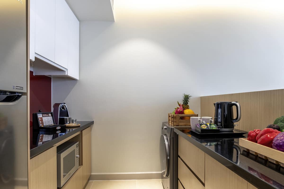 Apartment, 1 Bedroom | Down duvets, minibar, in-room safe, desk