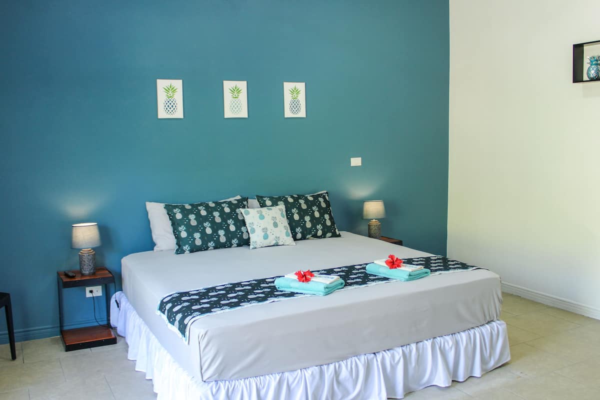 Phòng đôi tiện nghi đơn giản, có phòng tắm riêng, quang cảnh vườn (Chambre N°2) | 1 phòng ngủ, két bảo mật tại phòng, bàn, màn/rèm cản sáng