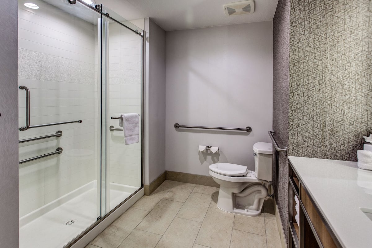 Free toiletries, hair dryer, towels