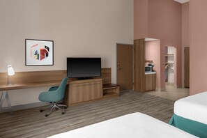 Suite, 2 Queen Beds, Accessible (Mobility & Hearing, Roll-In Shower) | Blackout drapes, cribs/infant beds, free WiFi, bed sheets - Hilton Garden Inn Topeka (Topeka)