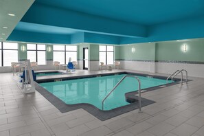 Indoor pool, pool loungers