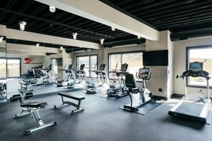 Work out in style with state-of-the-art equipment and expansive views.