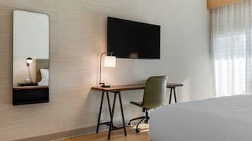 In-room safe, desk, laptop workspace, blackout drapes