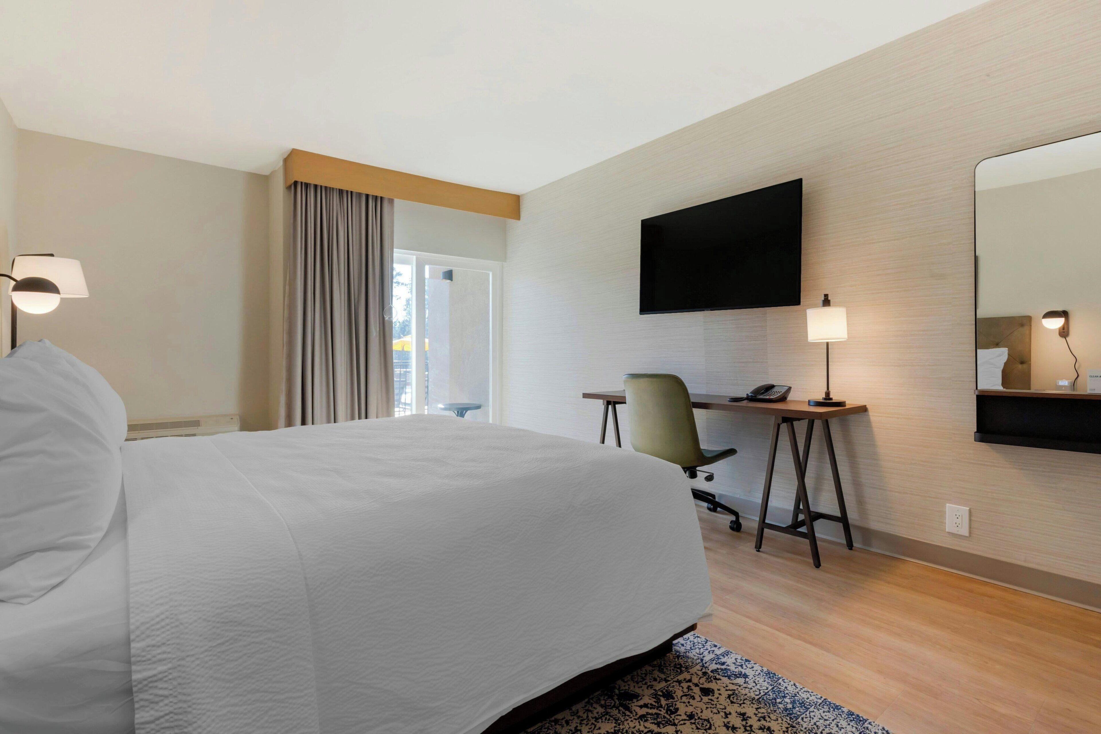 In-room safe, desk, laptop workspace, blackout drapes