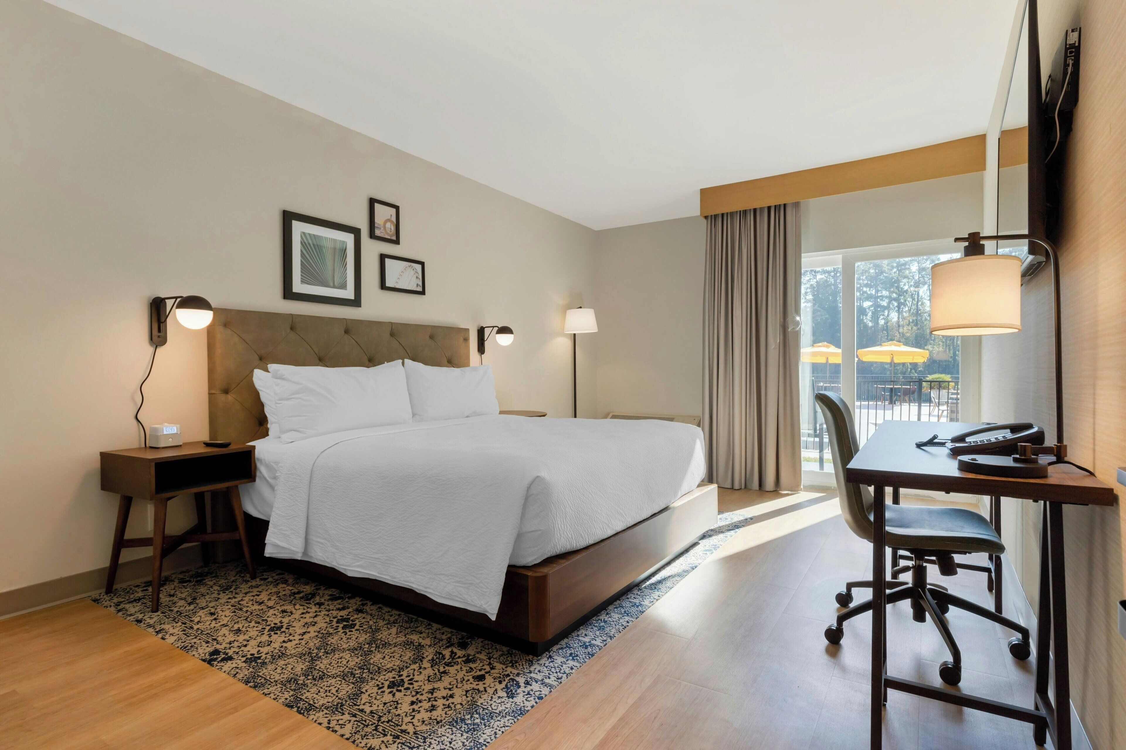 In-room safe, desk, laptop workspace, blackout drapes