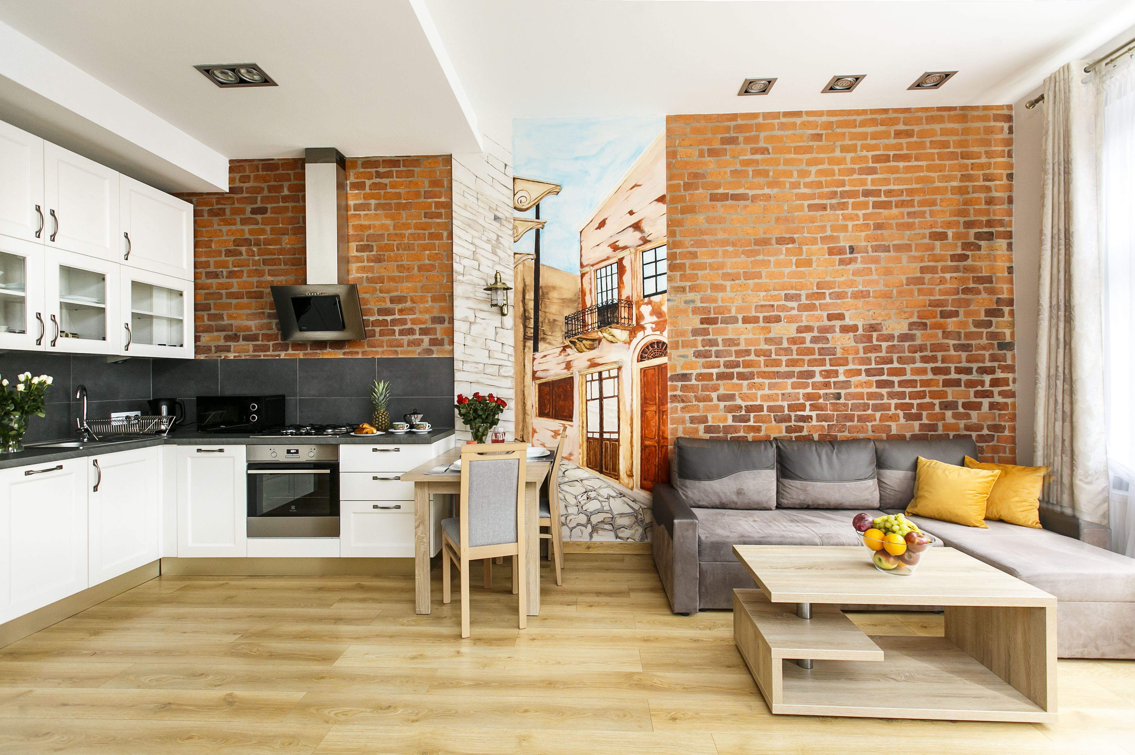 Premium Studio Suite, Kitchen | Living room | Flat-screen TV