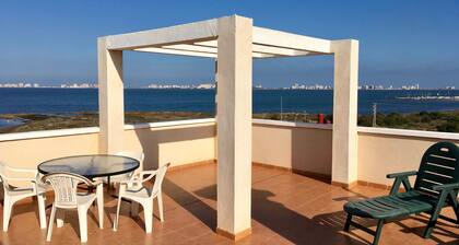 Front line sea view penthouse apartment, roof terrace, communal pool