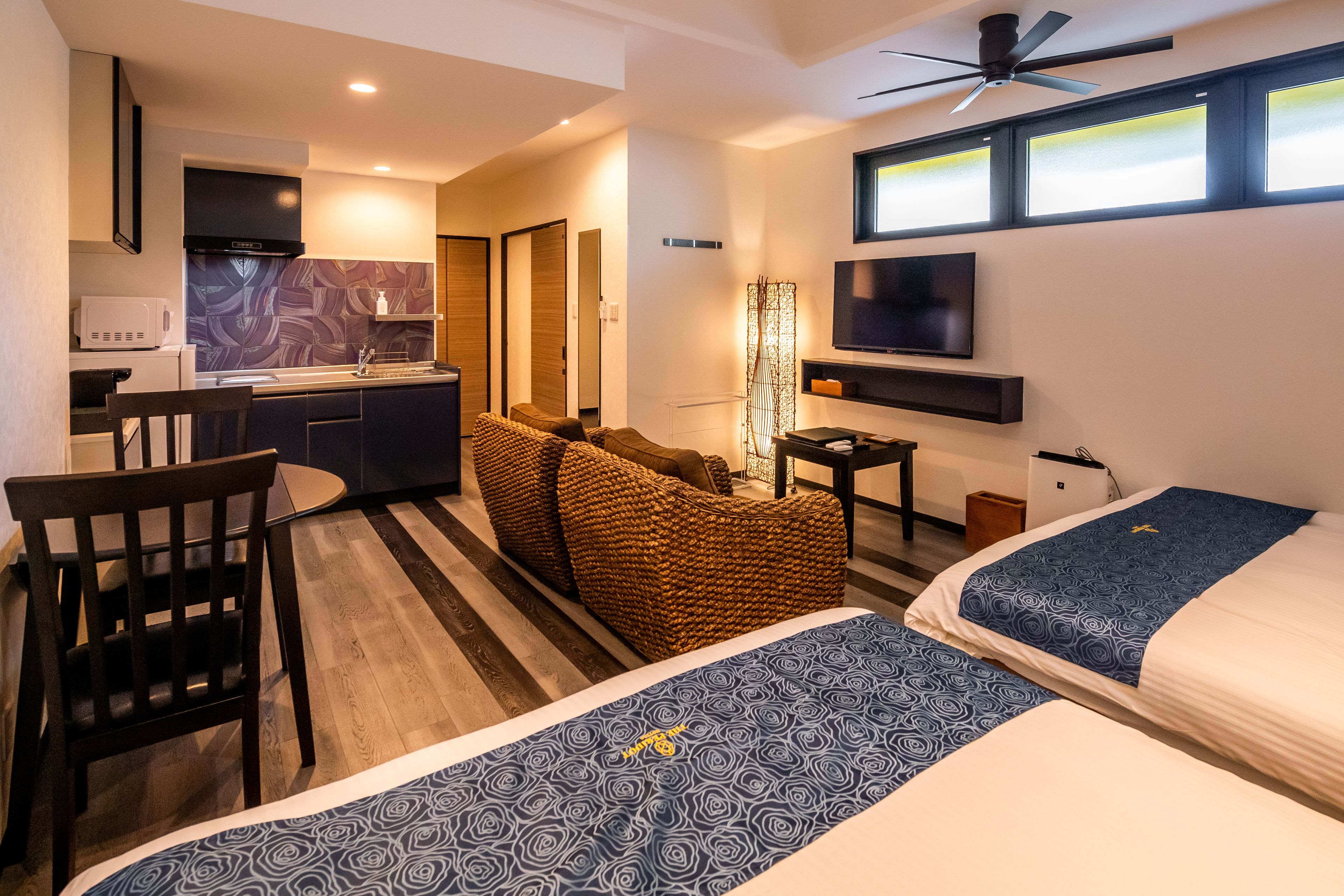 villa twin room with kitchen | living area | lcd tv