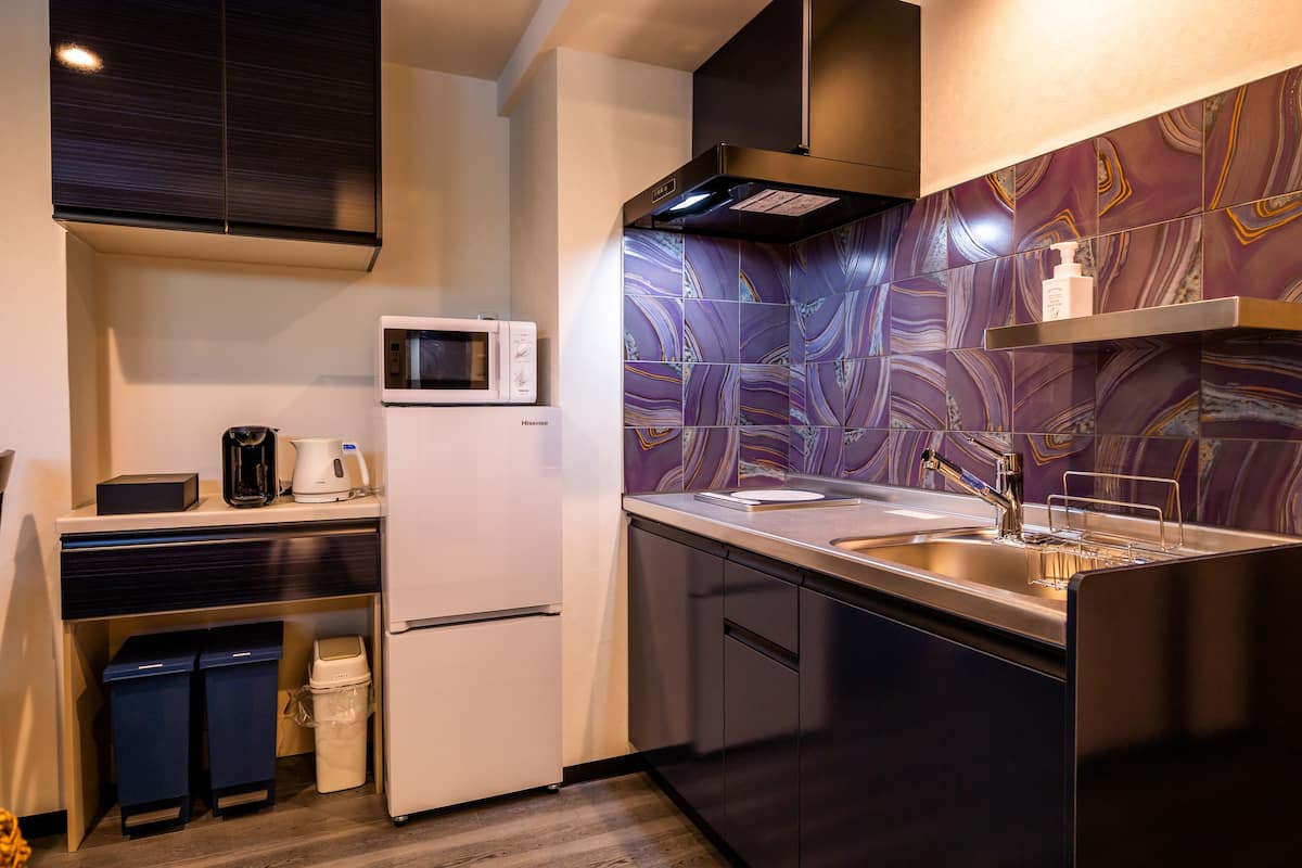 villa twin room with kitchen | private kitchen | fridge, coffee/tea maker, electric kettle