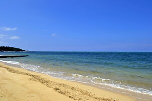 On the beach, beach towels