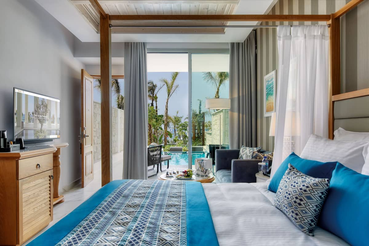 Superior Cabana, Private Pool, Sea View | 1 室のベッドルーム、エジプト綿のシーツ、高級寝具、ミニバー