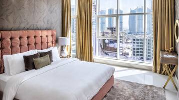 Design Apartment, 2 Bedrooms, Marina View, Sea Facing | 1 bedroom, premium bedding, pillow-top beds, in-room safe