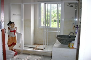 Two-Bedroom Apartment with Pool View | Bathroom | Shower, rainfall showerhead, free toiletries, bathrobes - Nakara Residence (Koh Samui)