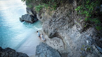 PĂ„ stranden och strandhanddukar