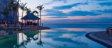 An infinity pool, a heated pool