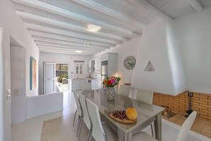 Villa, 5 Bedrooms, Private Pool | Living area | Flat-screen TV, fireplace, MP3 dock - Villa Harmony (Mykonos)