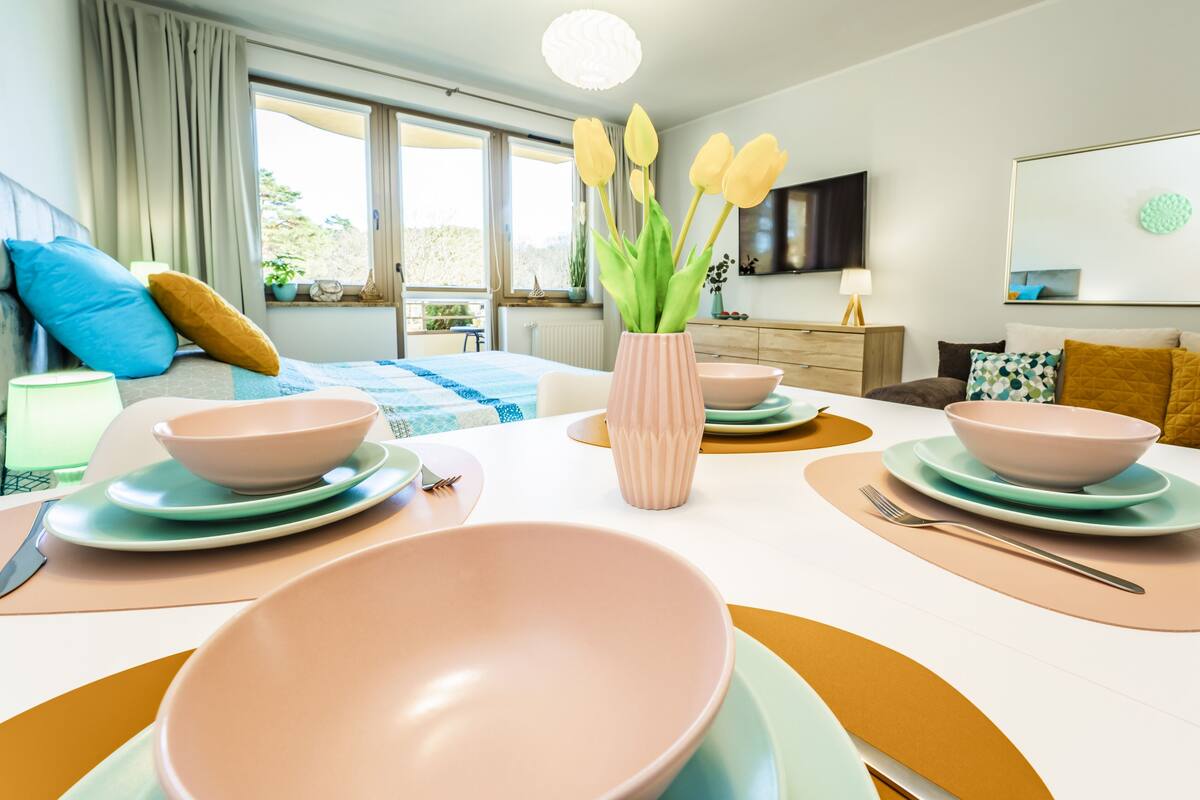 Junior-íbúð | 1 svefnherbergi, myrkratjöld/-gardínur, straujárn/strauborð