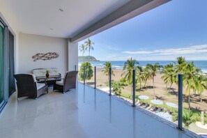 Appartamento Comfort, 2 camere da letto, non fumatori, vista spiaggia | Balcone