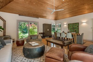 House, 4 Bedrooms | Living area | TV, fireplace - Brookbank - Byron hinterland estate (Federal)