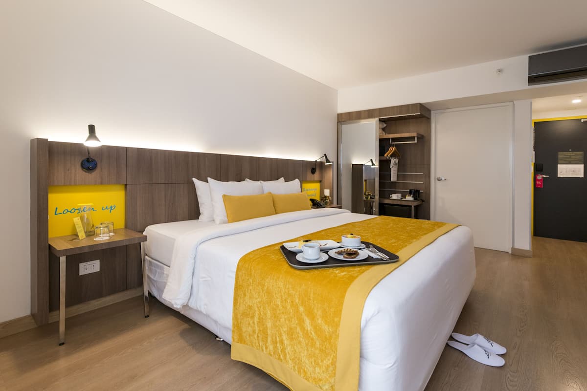 Down duvets, minibar, in-room safe, desk