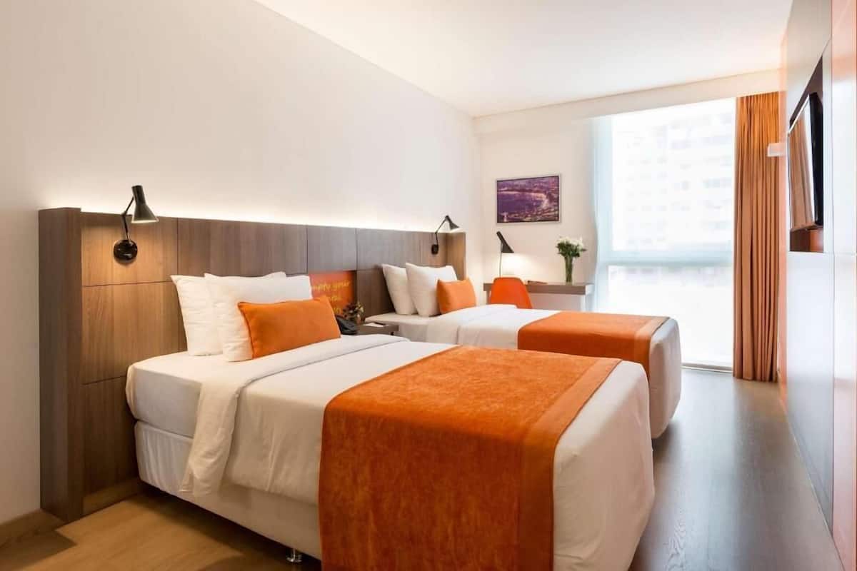 Down comforters, minibar, in-room safe, desk