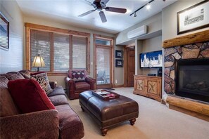 Condo, 1 King Bed with Sofa bed (2211 Timberline Lodge, Trappeur's Cro) | Living room | TV, fireplace - 2211 Timberline Lodge, Trappeur's Crossing Apartment 1 (Steamboat Springs)