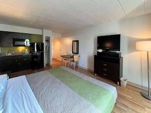 Blackout drapes, free WiFi, bed sheets, wheelchair access