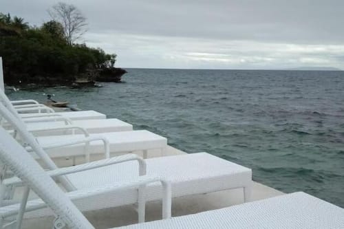 On the beach, snorkelling
